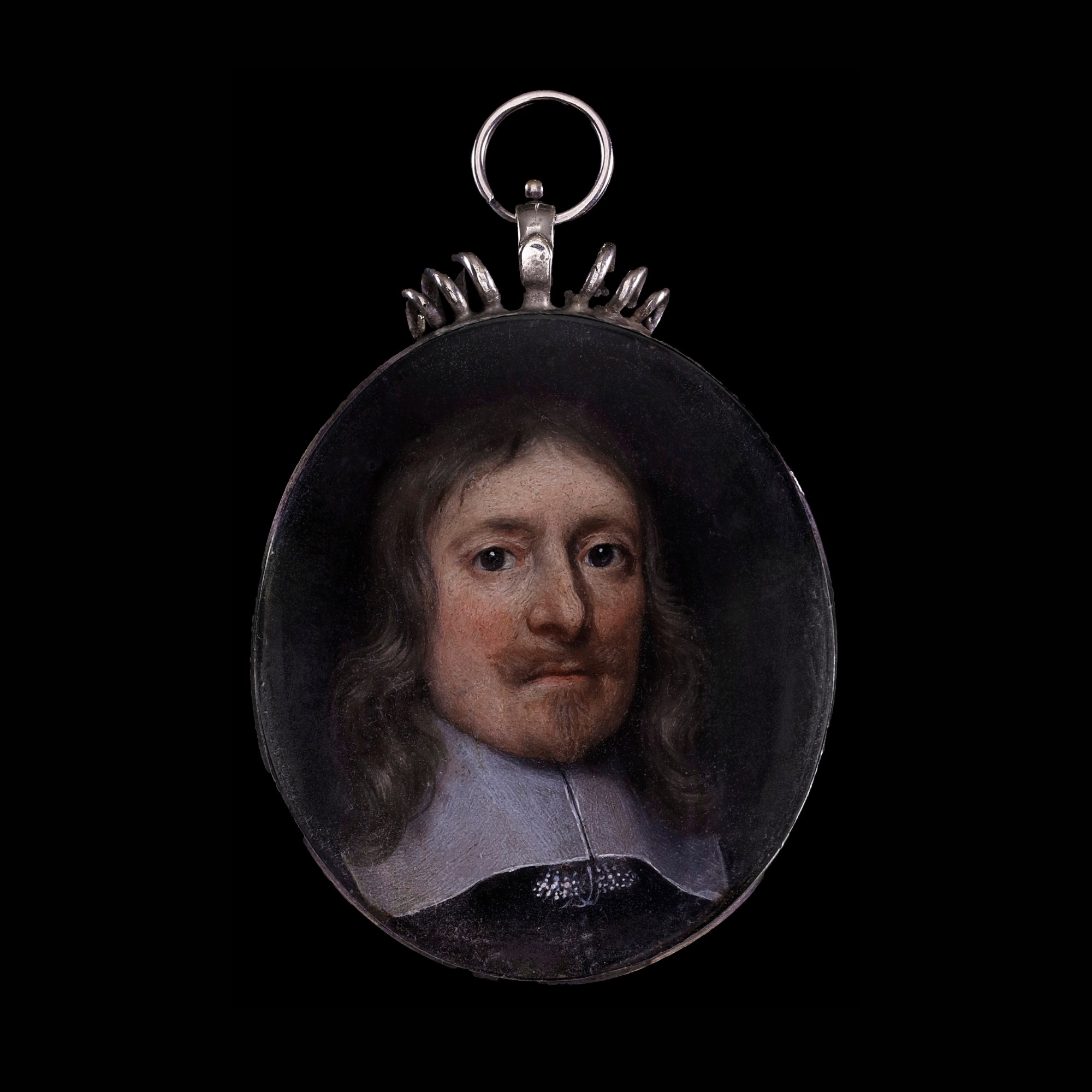 Portrait of a Gentleman, wearing black coat and white lawn collar with tassels